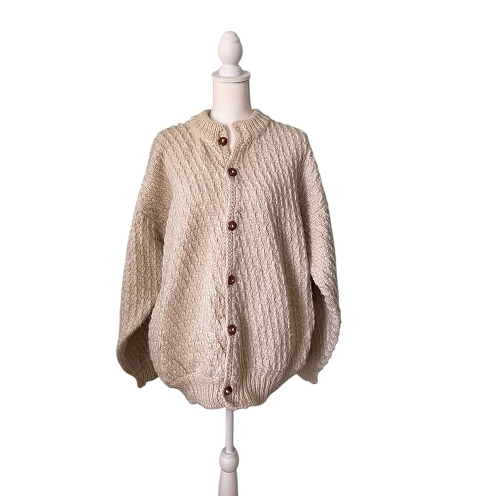 Rubicita 100% Wool Cream Cardigan Sz Large